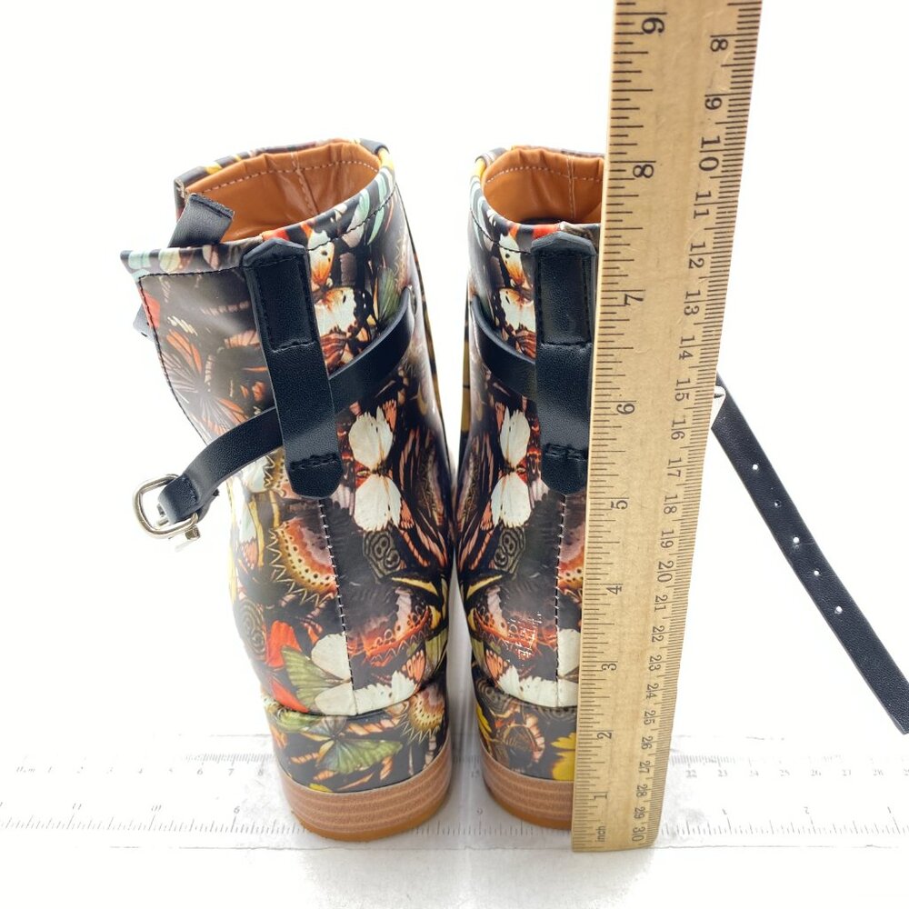 FSJ Women Peep Open Toe Sandals Boot Cut Out Buckle Ankle Bootie Butterfly Print - Picture 5 of 8